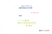 【論文データ】thermodynamic stability（熱力学的安定性）の国内研究動向まとめ