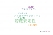 【論文データ】storage stability（貯蔵安定性）の国内研究動向まとめ