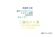 【論文データ】silicon dioxide (SiO2)（二酸化ケイ素）の国内研究動向まとめ